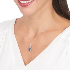 Marc Orian Colliers|Colliers Avec Pierres > Collier Ayanna Or Blanc Topaze Et Oxyde De Zirconium
