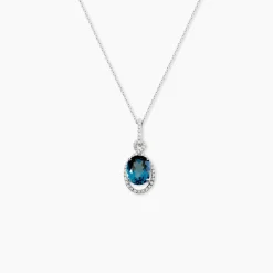 Marc Orian Colliers|Colliers Avec Pierres > Collier Ayanna Or Blanc Topaze Et Oxyde De Zirconium