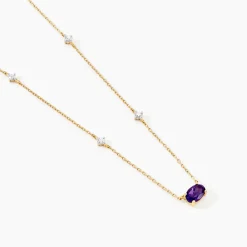 Marc Orian Colliers|Colliers Avec Pierres > Collier Ayomide Or Jaune Améthyste Oxyde De Zirconium