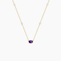 Marc Orian Colliers|Colliers Avec Pierres > Collier Ayomide Or Jaune Améthyste Oxyde De Zirconium