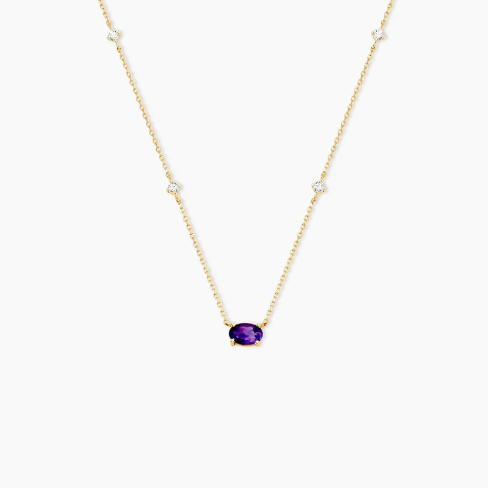 Marc Orian Colliers|Colliers Avec Pierres > Collier Ayomide Or Jaune Améthyste Oxyde De Zirconium