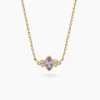 Collier Azel Plaque Or Jaune Oxyde De Zirconium