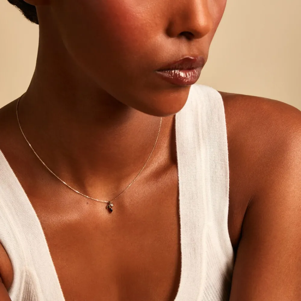 Marc Orian Cadeaux Mariage|Colliers > Collier Bendt Or Jaune Saphir Diamant