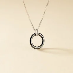 Collier Bertillianne Argent Blanc Céramique Et Oxyde De Zirconium