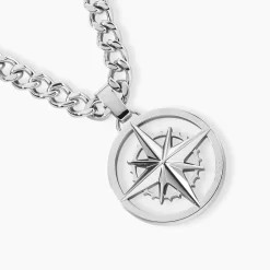 BOSS BIJOUX Colliers|Colliers Acier Inoxydable > Collier Boss North Acier Blanc