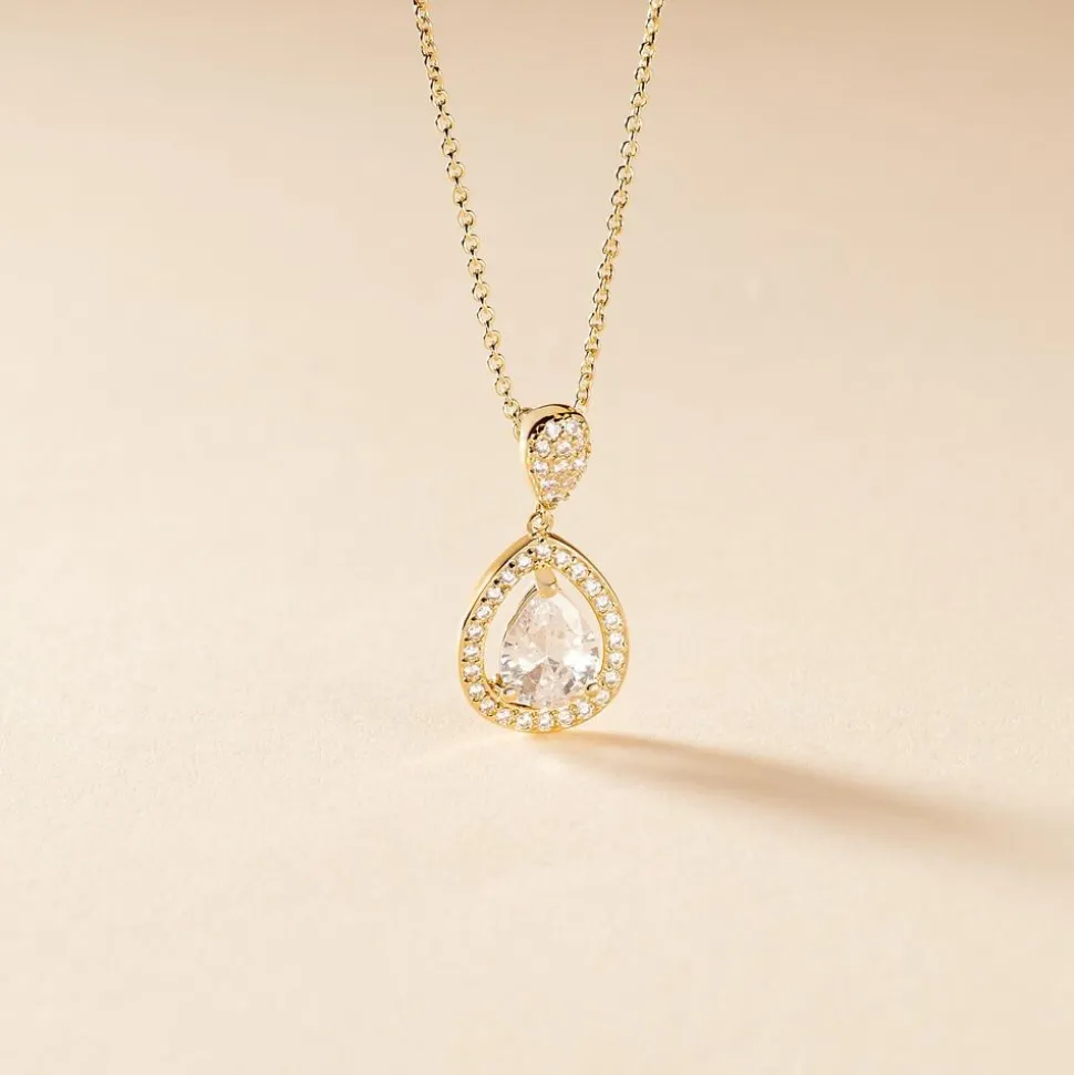 Collier Brigita Plaqué Or Jaune Oxyde De Zirconium