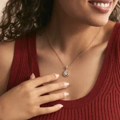 Collier Brigita Plaqué Or Jaune Oxyde De Zirconium