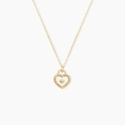 Marc Orian Colliers Cœur|Colliers > Collier Bronte Or Jaune Nacre Diamant