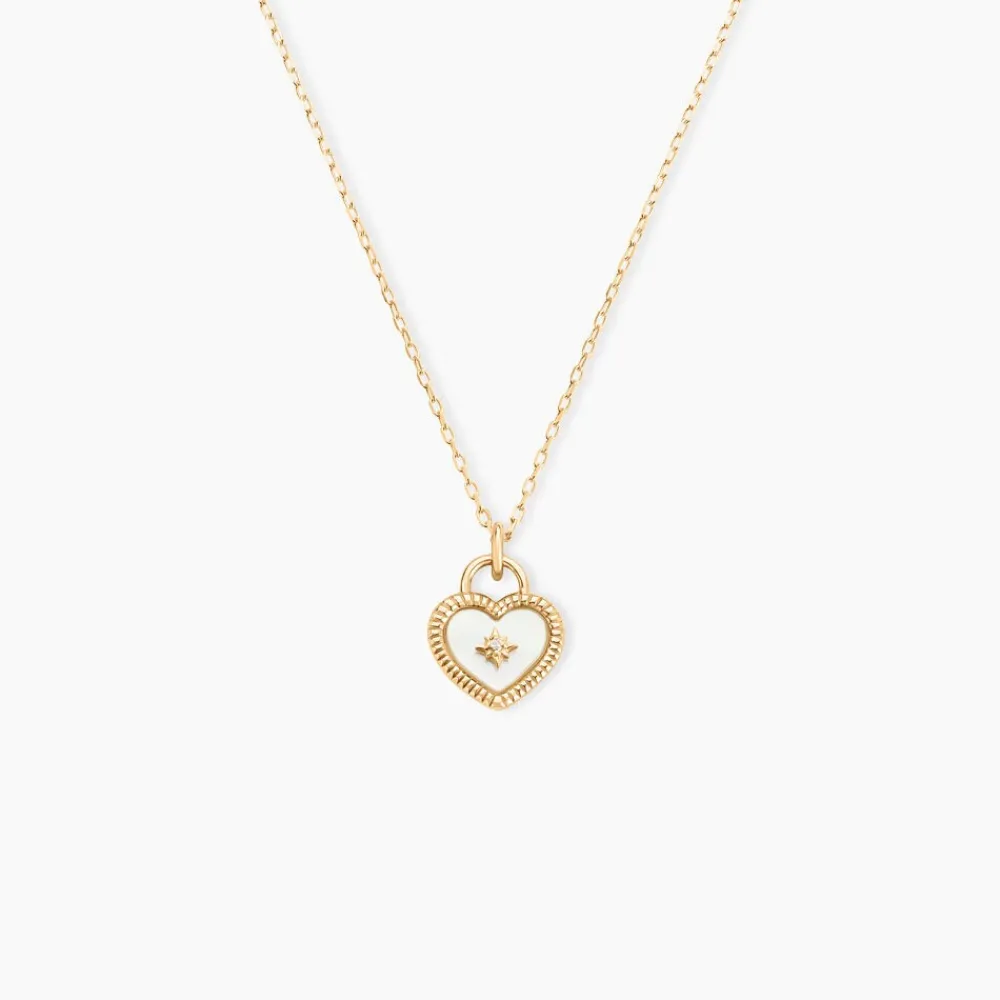 Marc Orian Colliers Cœur|Colliers > Collier Bronte Or Jaune Nacre Diamant