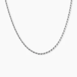 Marc Orian Colliers Fantaisie|Colliers > Collier Cacilda Maille Corde Argent Blanc