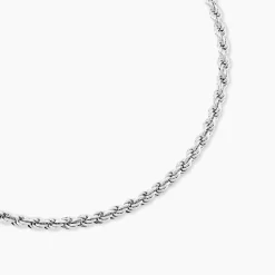 Marc Orian Colliers|Colliers Argent > Collier Cacilda Maille Corde Argent Blanc