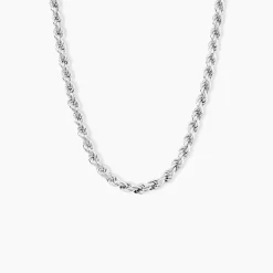 Marc Orian Colliers|Colliers Argent > Collier Cacilda Maille Corde Argent Blanc