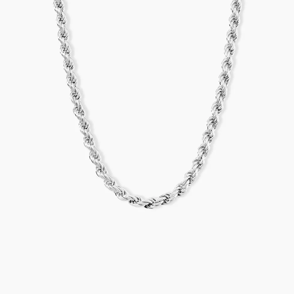 Marc Orian Colliers|Colliers Argent > Collier Cacilda Maille Corde Argent Blanc