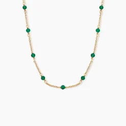 Collier Calliope Plaqué Or Doré Agate