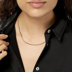 Marc Orian Colliers|Bijoux Femme > Collier Capucin Or Rose Maille Marine Plate