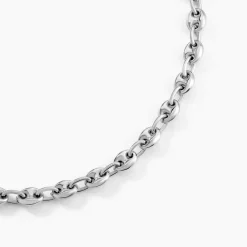 Marc Orian Colliers|Colliers Argent > Collier Carrus Maille Grain De Cafe Argent Blanc