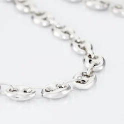 Marc Orian Colliers|Colliers Argent > Collier Carrus Maille Grain De Cafe Argent Blanc