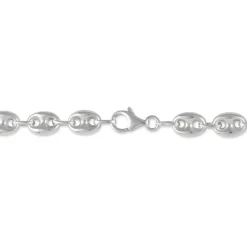 Marc Orian Colliers|Colliers Argent > Collier Carrus Maille Grain De Cafe Argent Blanc