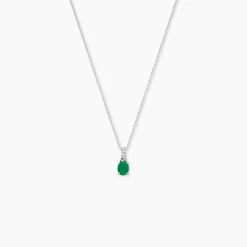Marc Orian Colliers|Colliers Avec Pierres > Collier Charmante Et Diamant or blanc emeraude