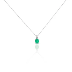 Marc Orian Colliers|Colliers Avec Pierres > Collier Charmante Et Diamant or blanc emeraude