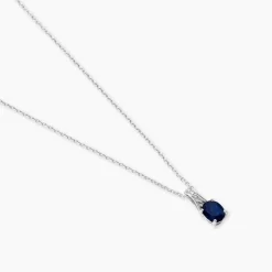Marc Orian Colliers|Colliers Avec Pierres > Collier Charmante Et Diamant or blanc saphir