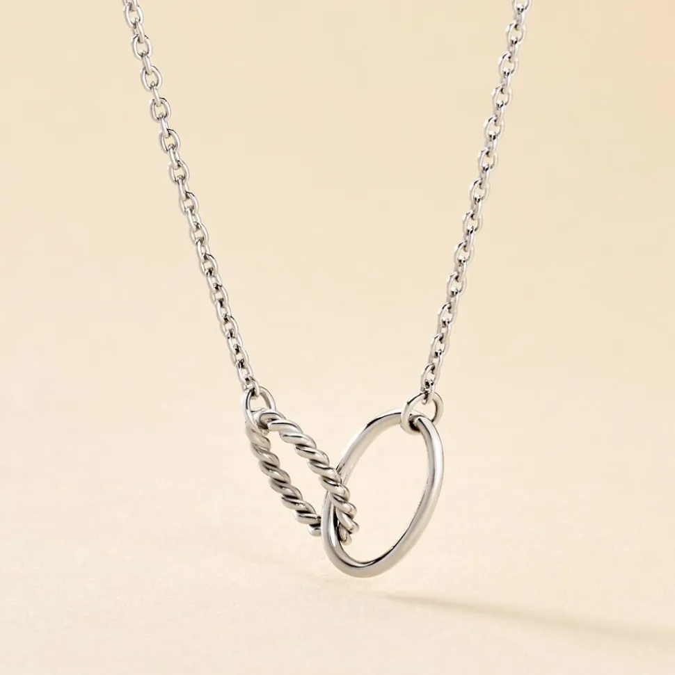 Collier Cherise Argent Blanc