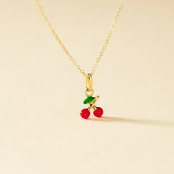 Marc Orian Colliers|Colliers Avec Pierres > Collier Cherry Cerise Or Jaune
