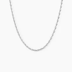 Marc Orian Colliers|Colliers Argent > Collier Ciana Torsade Diamante Argent Blanc