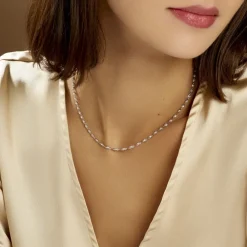 Marc Orian Colliers|Colliers Argent > Collier Ciana Torsade Diamante Argent Blanc