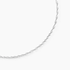 Marc Orian Colliers|Colliers Argent > Collier Ciana Torsade Diamante Argent Blanc