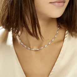 Marc Orian Colliers Fantaisie|Colliers > Collier Ciana Torsade Diamante Argent Blanc