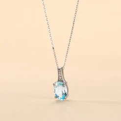 Marc Orian Colliers|Colliers Avec Pierres > Collier Cindy Or Blanc Topaze Oxyde De Zirconium