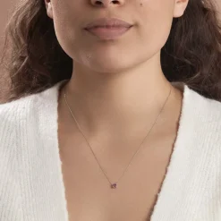 Marc Orian Colliers|Colliers Avec Pierres > Collier Clair Or Blanc Amethyste