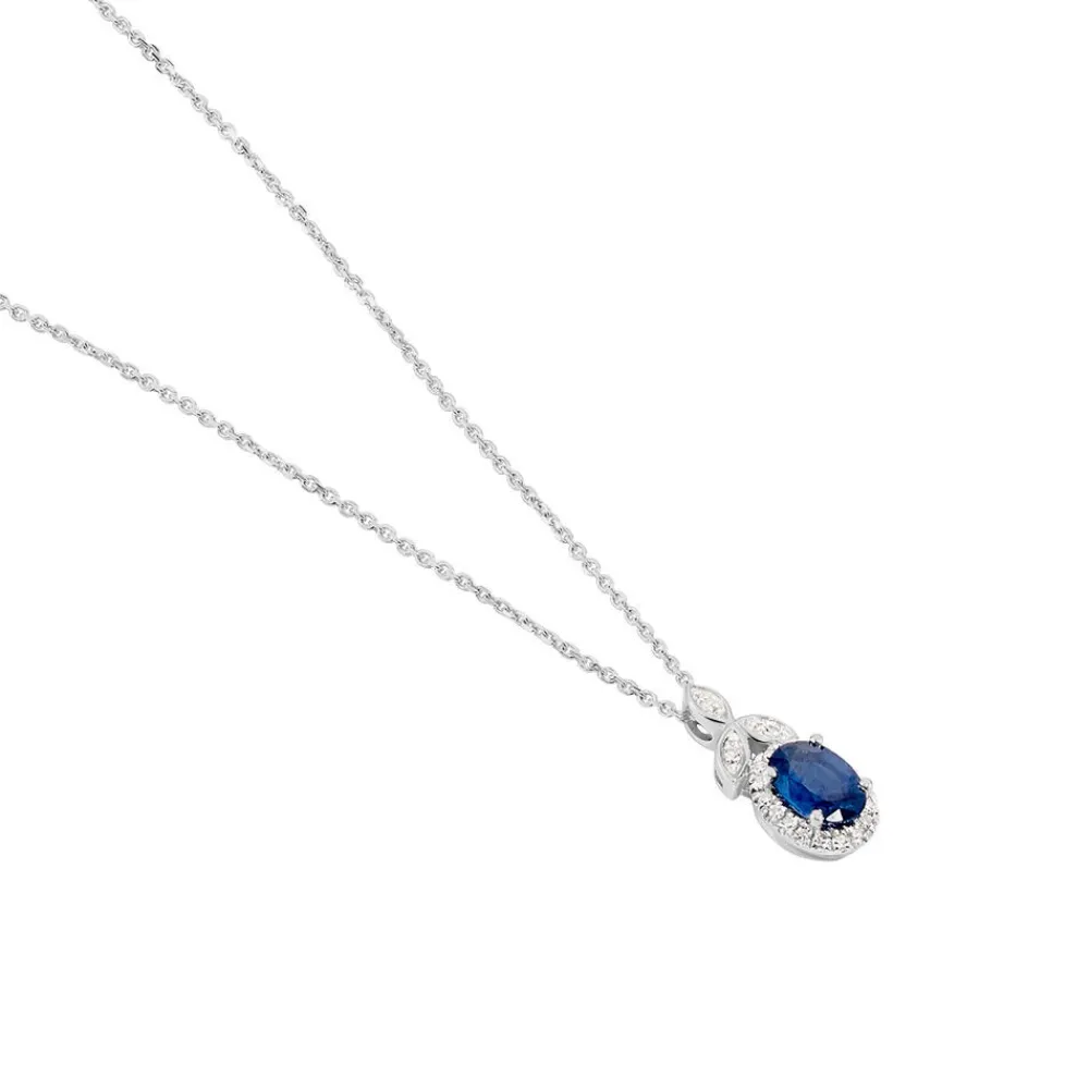 Marc Orian Cadeaux Mariage|Colliers > Collier Cloee Or Blanc Saphir Et Diamant