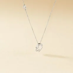 Collier Coeur Ktl Or Blanc Diamant