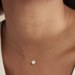 Marc Orian Colliers Cœur|Colliers > Collier Coeur Serti Clos Or Jaune Oxyde De Zirconium