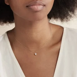Marc Orian Colliers Cœur|Colliers > Collier Coeur Serti Clos Or Jaune Oxyde De Zirconium