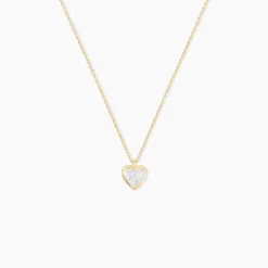 Marc Orian Colliers Cœur|Colliers > Collier Coeur Serti Clos Or Jaune Oxyde De Zirconium