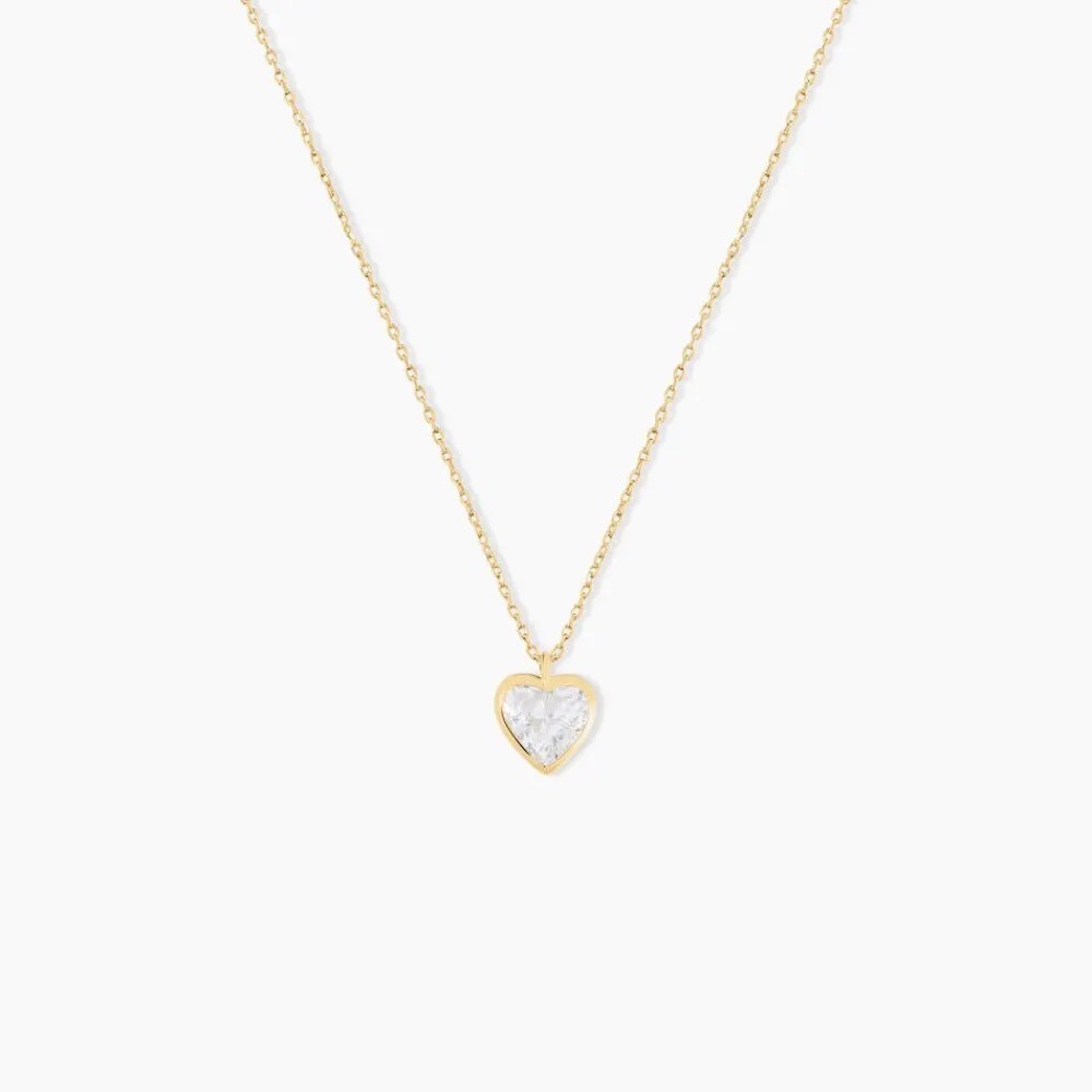 Marc Orian Colliers Cœur|Colliers > Collier Coeur Serti Clos Or Jaune Oxyde De Zirconium
