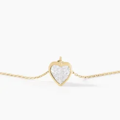 Marc Orian Colliers Cœur|Colliers > Collier Coeur Serti Clos Or Jaune Oxyde De Zirconium