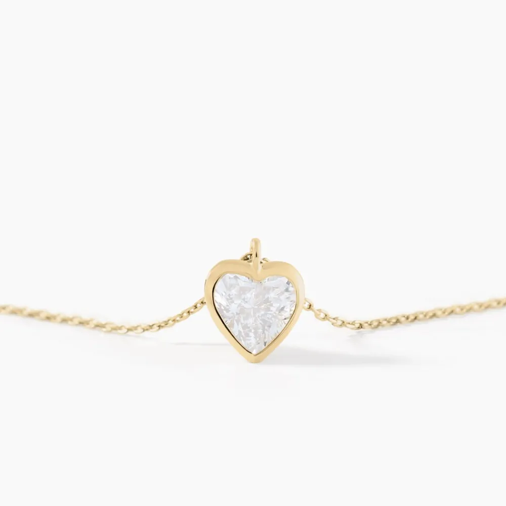 Marc Orian Colliers Cœur|Colliers > Collier Coeur Serti Clos Or Jaune Oxyde De Zirconium