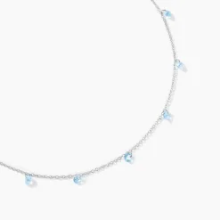 Collier Collie Argent Blanc Oxyde De Zirconium