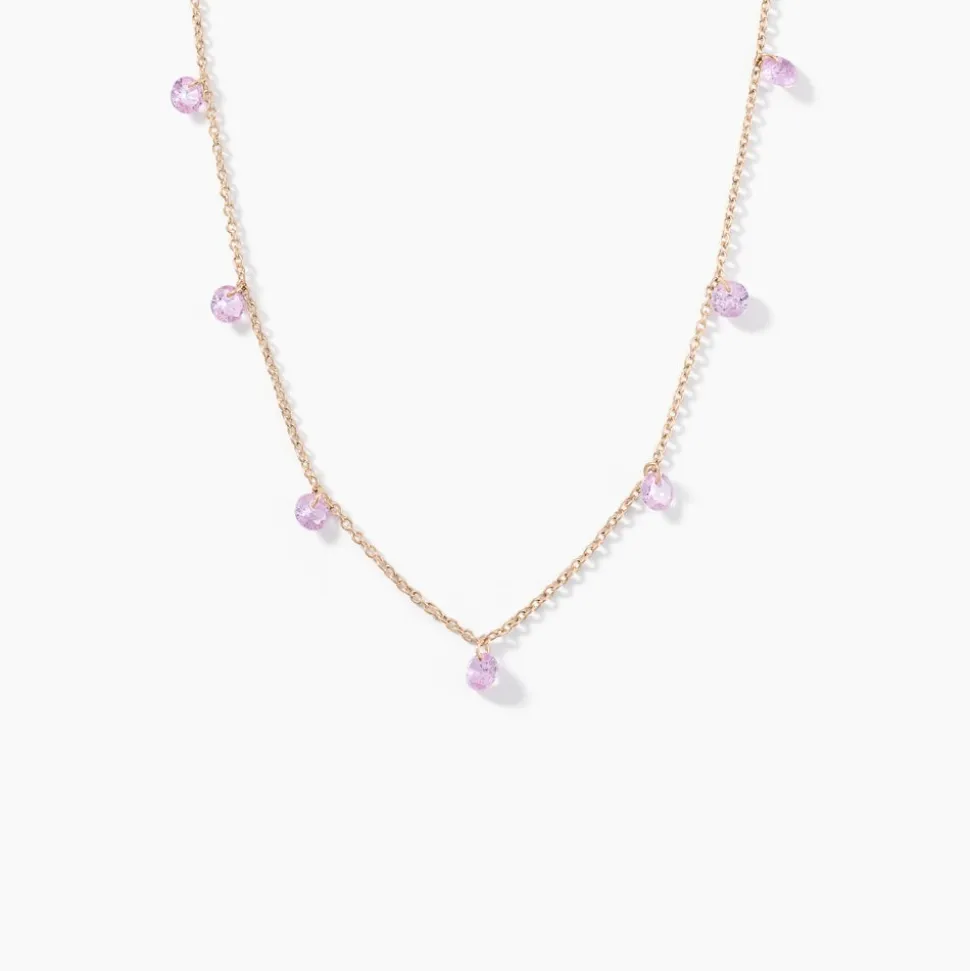 Collier Collie Argent Rose Oxyde De Zirconium