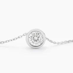 Collier Columbine Or Blanc Oxyde De Zirconium Blanc