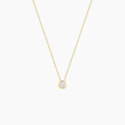 Collier Columbine Or Jaune Oxyde De Zirconium Blanc