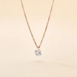 Collier Constantin Argent Rose Oxyde De Zirconium