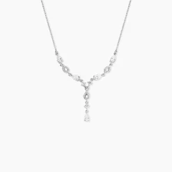 Marc Orian Colliers|Colliers Avec Pierres > Collier Cravate Argent Blanc Benedito Oxydes De Zirconium