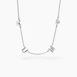 Collier Cœur D'amour Argent Blanc