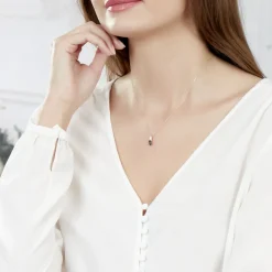 Marc Orian Colliers|Colliers Avec Pierres > Collier Dalia Or Rose Topaze Et Oxyde De Zirconium