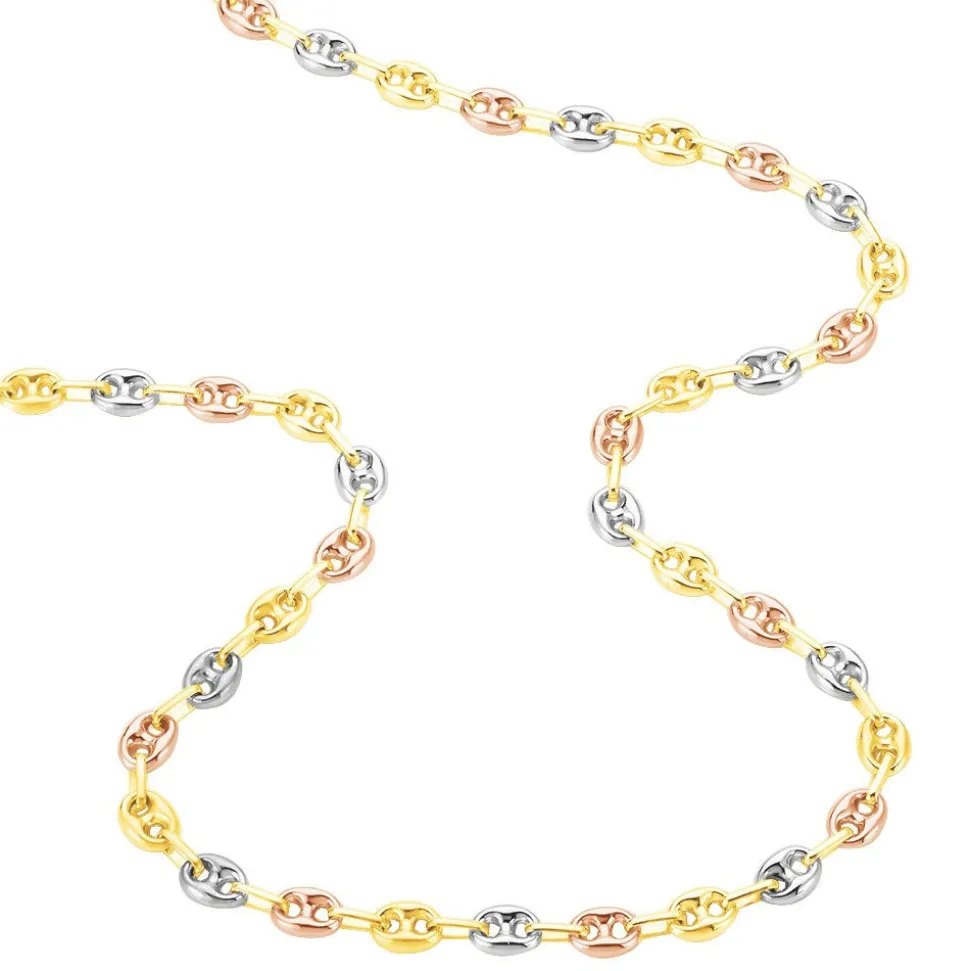 Collier Dami Maille Grain De Cafe Or Tricolore